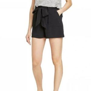 A New Day High-Rise Tie-Waist Shorts, Black/Size L New